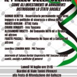 Il prezzo della guerra. Come gli investimenti in armamenti distruggono lo stato sociale. Iniziativa regionale lunedì 14 luglio ore 21 a Firenze