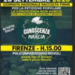 La Conoscenza NON Marcia: raccolta di firme al campus di Novoli.
